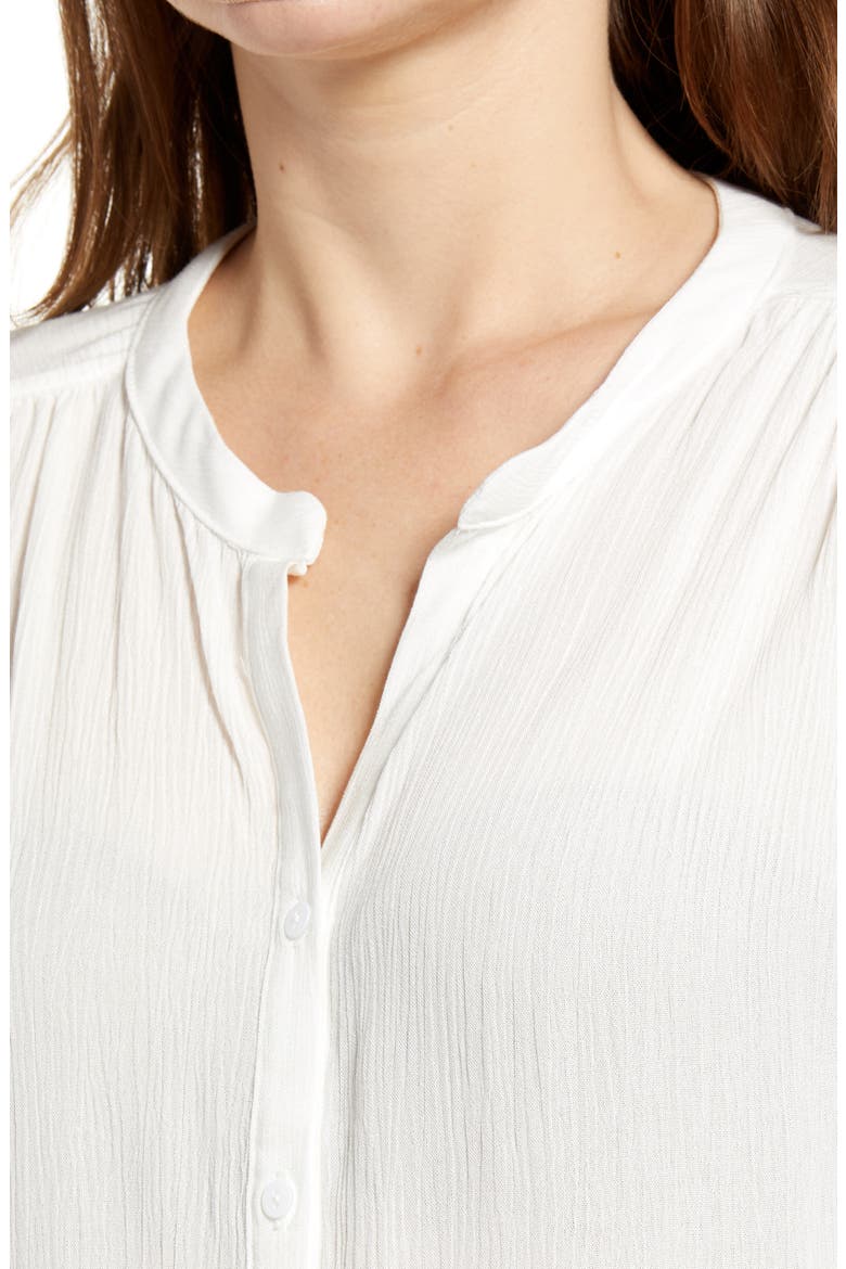 Relaxed Button Front Top, Alternate, color, IVORY CLOUD