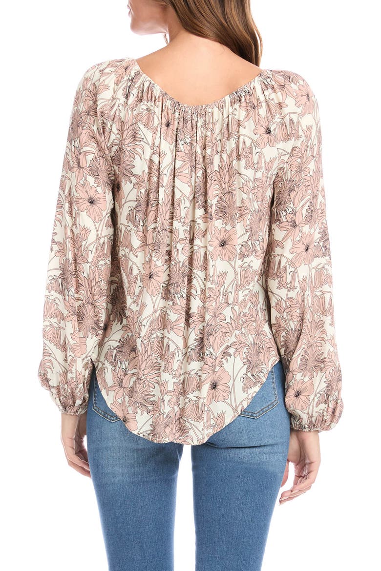 Floral Blouson Sleeve Peasant Top, Alternate, color, FLORAL