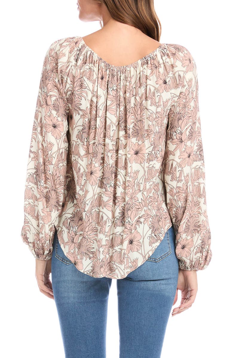 Karen Kane Floral Blouson Sleeve Peasant Top, Alternate, color, 