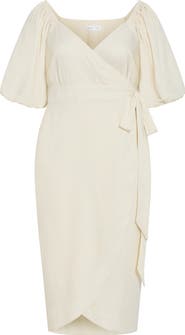 City Chic Claudine Faux Wrap Midi Dress