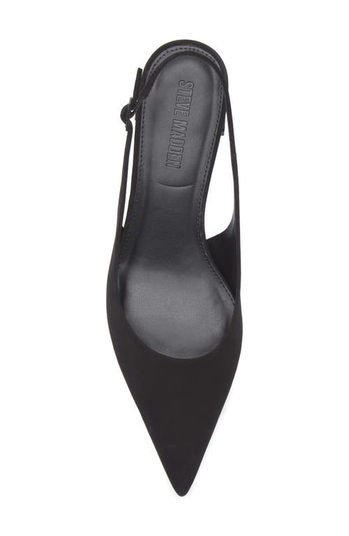 Steve Madden Robyn Pointed Toe Slingback Pump In Black Nubuck