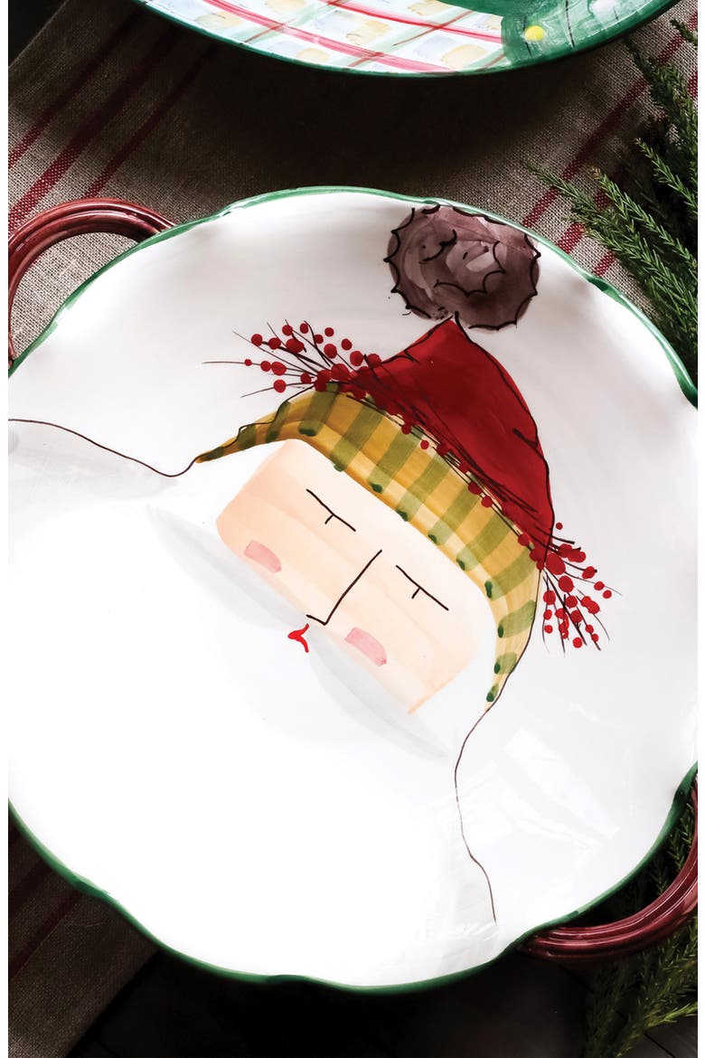 Old St. Nick Scallop Handled Bowl, Alternate, color, HAND PAINTED