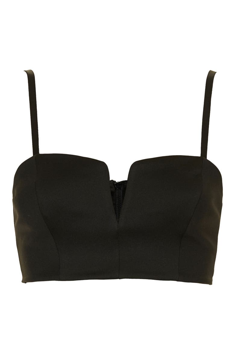Notched Bralette, Alternate, color, BLACK