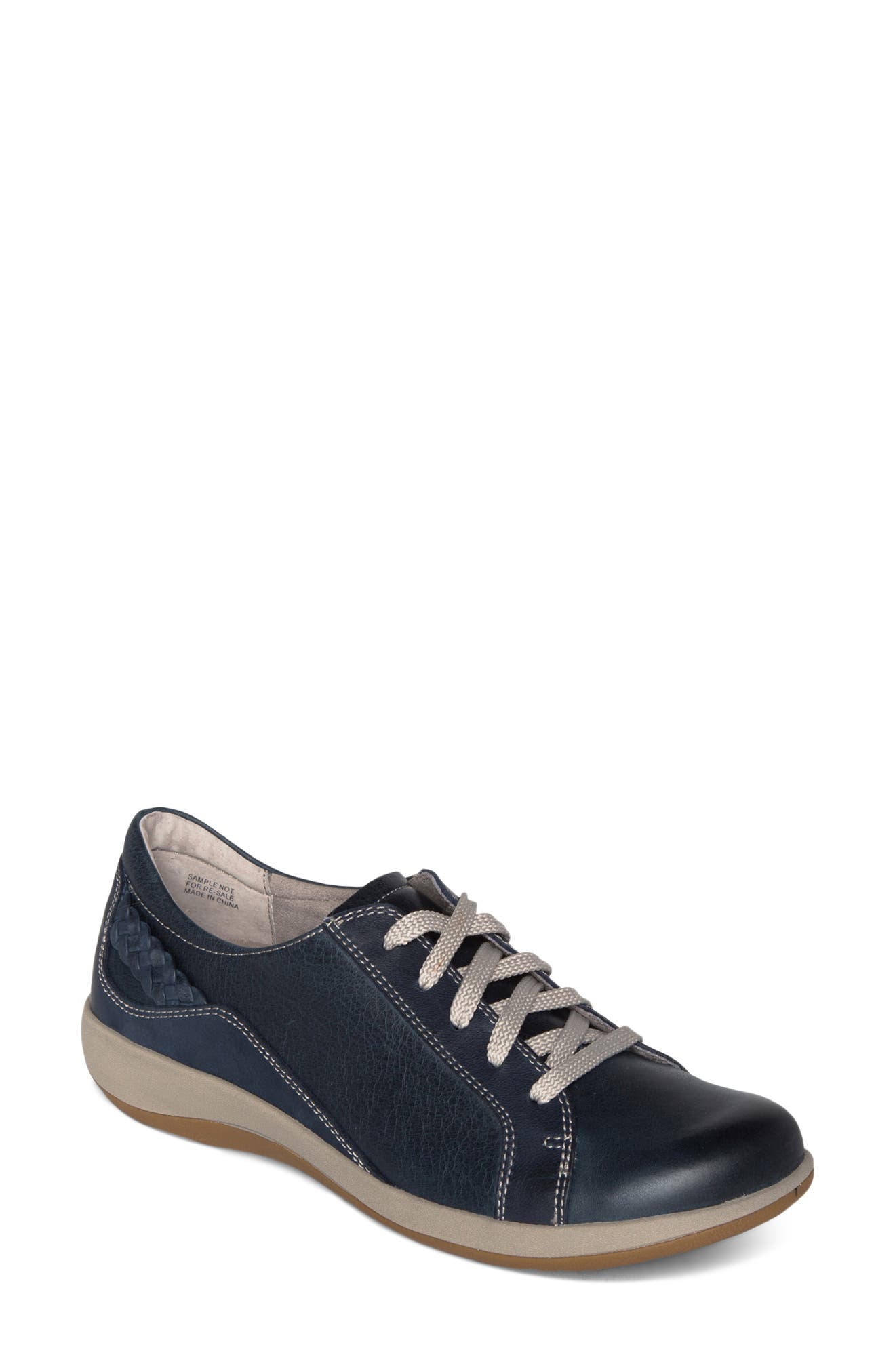 Dana Lace-Up Oxford Flat, Main, color, NAVY LEATHER