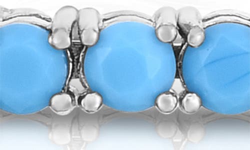 Chloe & Madison Chloe And Madison Faux Turquoise Tennis Bracelet In Silver