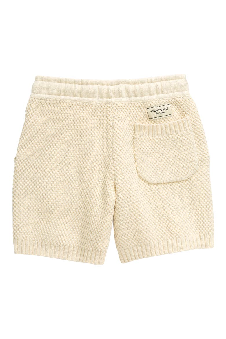 Kids' Knit Cotton Shorts, Alternate, color, BONE