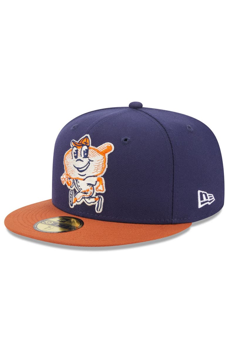 New Era Men's New Era Navy Montgomery Biscuits Authentic Collection Alternate Logo 59FIFTY Fitted Hat, Alternate, color, 
