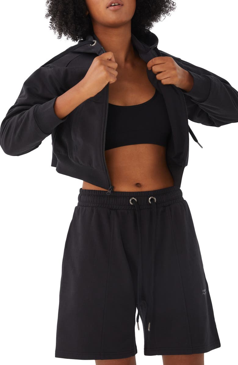 HUMAN NATION Gender Inclusive Harmony Organic Cotton Blend Crop Zip Hoodie, Main, color, 