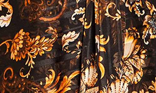 City Chic Cameron Paisley Faux Wrap Maxi Dress In Brown