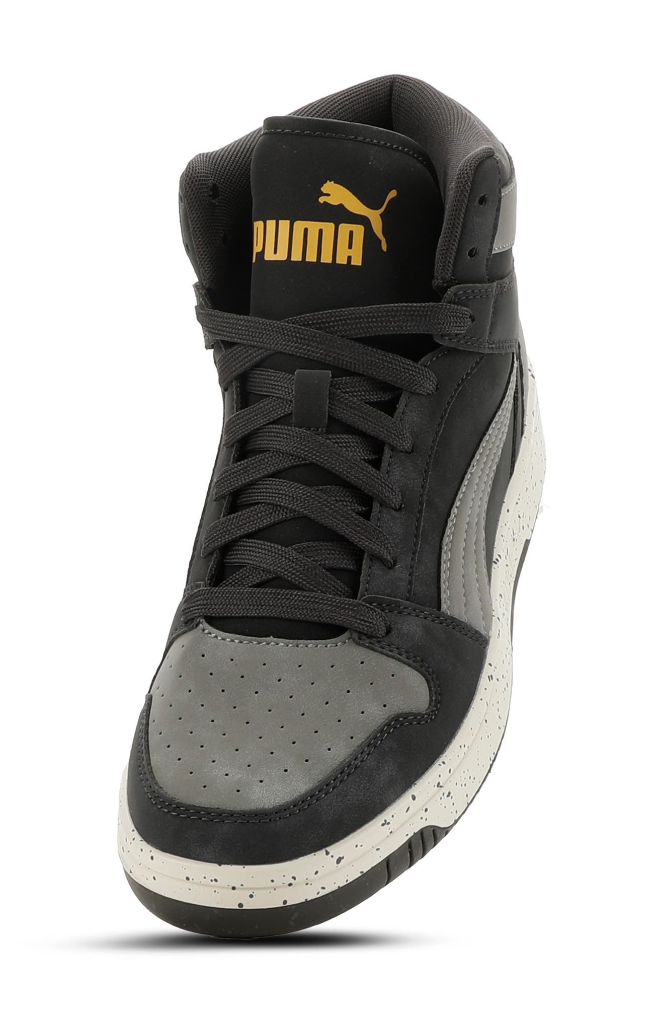 Rebound LayUp NBK Speckled High Top Sneaker, Alternate, color, FLAT DARK GRAY/ IRON/ MUSTARD