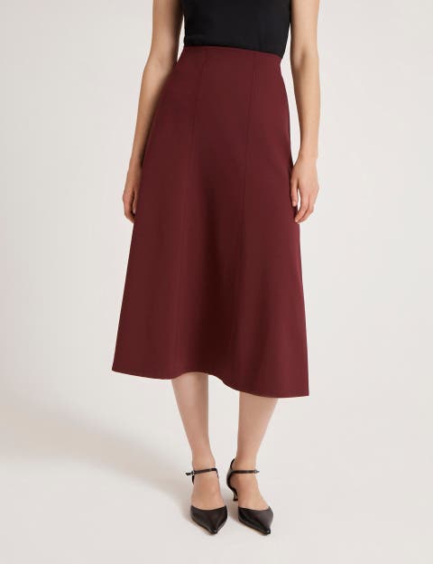 Mae Ponte Jersey Midi Skirt