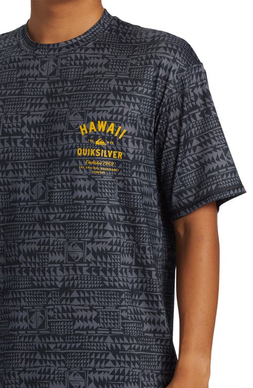 Quiksilver Multiply Surf Short Sleeve Rashguard In Wild Fern Black