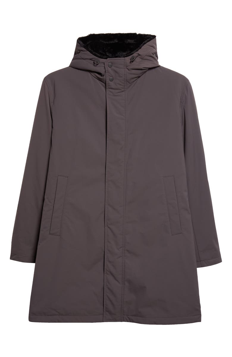 Herno Keystone Hooded Parka with Faux Fur Lining, Alternate, color, Charcoal