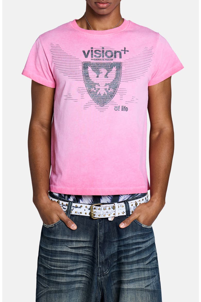 Washed Vision Graphic T-Shirt, Main, color, PINK