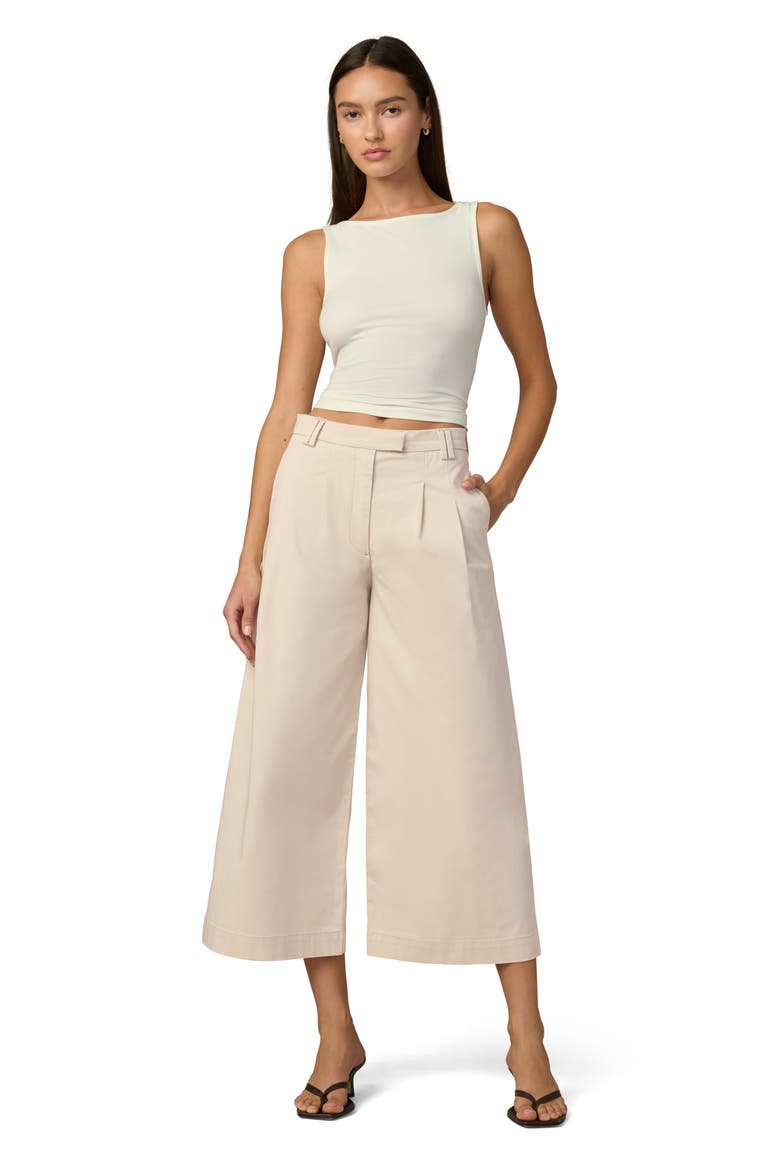 Pleated Culotte Pants, Alternate, color, STONE