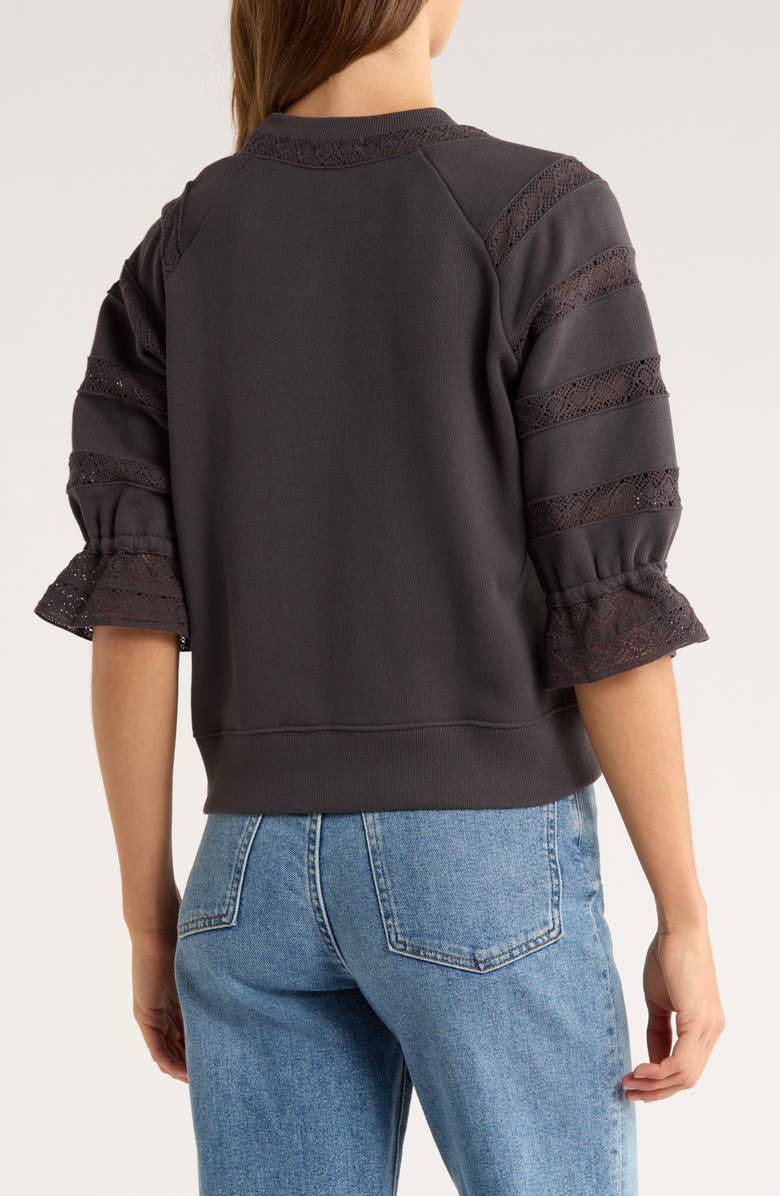 Rails Aggy Lace Trim Knit Top, Alternate, color, Washed Black