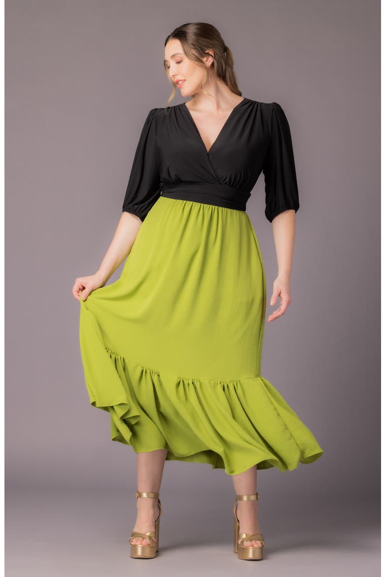Danica Mixed Media Dress, Alternate, color, LIMELIGHT