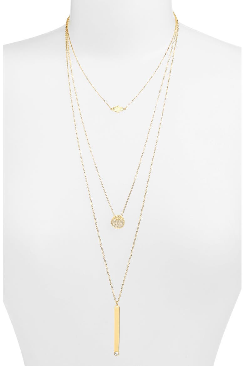 'Modern Metallics' 14k-Gold Plate Layered Necklace (Nordstrom Exclusive), Main, color, GOLD