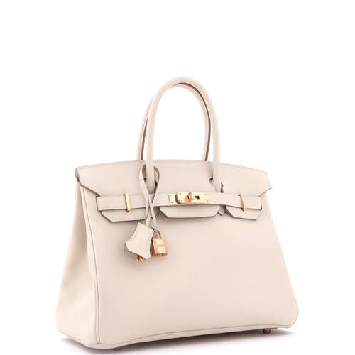 Pre-owned Hermes  Hermes Birkin Handbag Light Epsom With Rose Gold Hardware 30 In Neutral