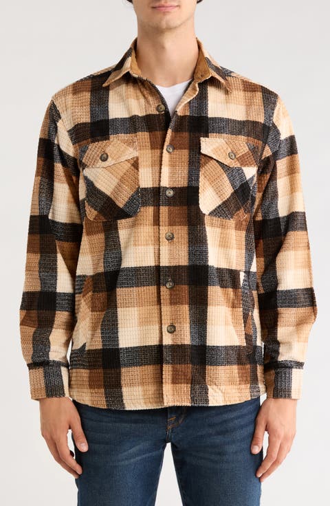 Plaid Corduroy Shirt Jacket