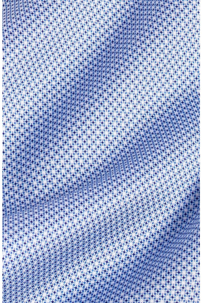 Trim Fit Micro Geometric Cotton Dress Shirt, Alternate, color, SKY
