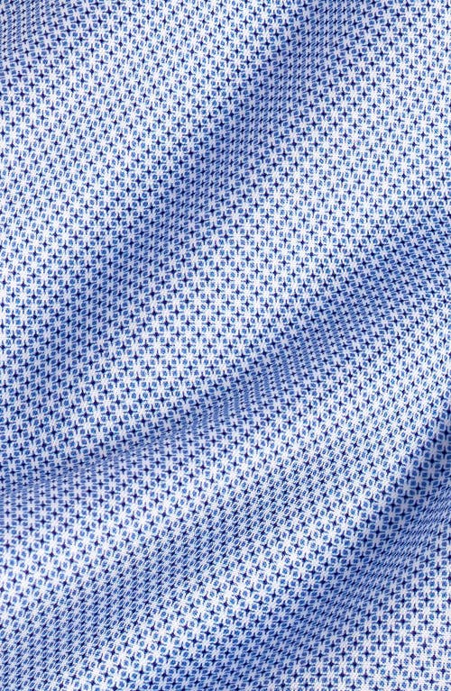 David Donahue Trim Fit Micro Geometric Cotton Dress Shirt In Blue