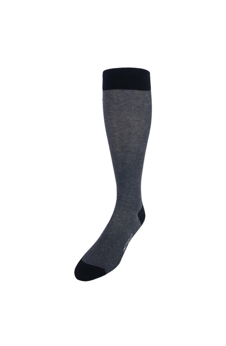 Trafalgar Noah Nail head Design Over The Calf Mercerized Cotton Socks, Main, color, Black And Grey
