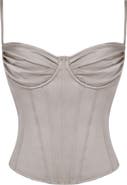 HOUSE OF CB Chantal Satin Corset Crop Top