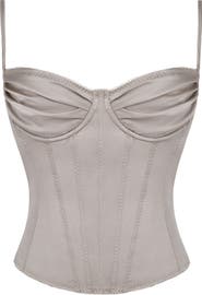 HOUSE OF CB Chantal Satin Corset Crop Top