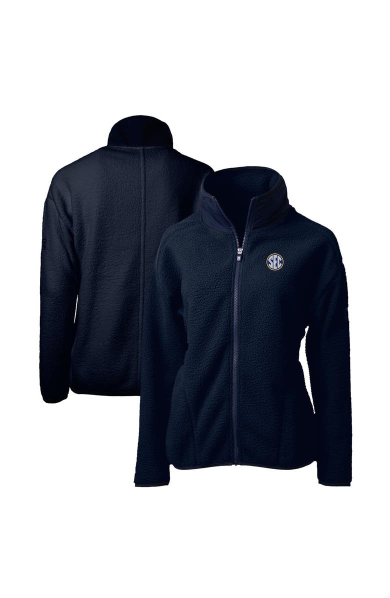Cutter & Buck Women's Cutter & Buck Navy SEC Gear Cascade Eco Sherpa Fleece Full-Zip Jacket, Main, color,