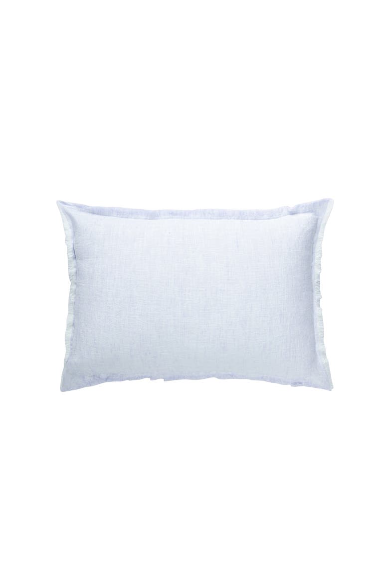 Fringe Soft Linen Pillow with Down Alternative Insert, Alternate, color, Sky Blue