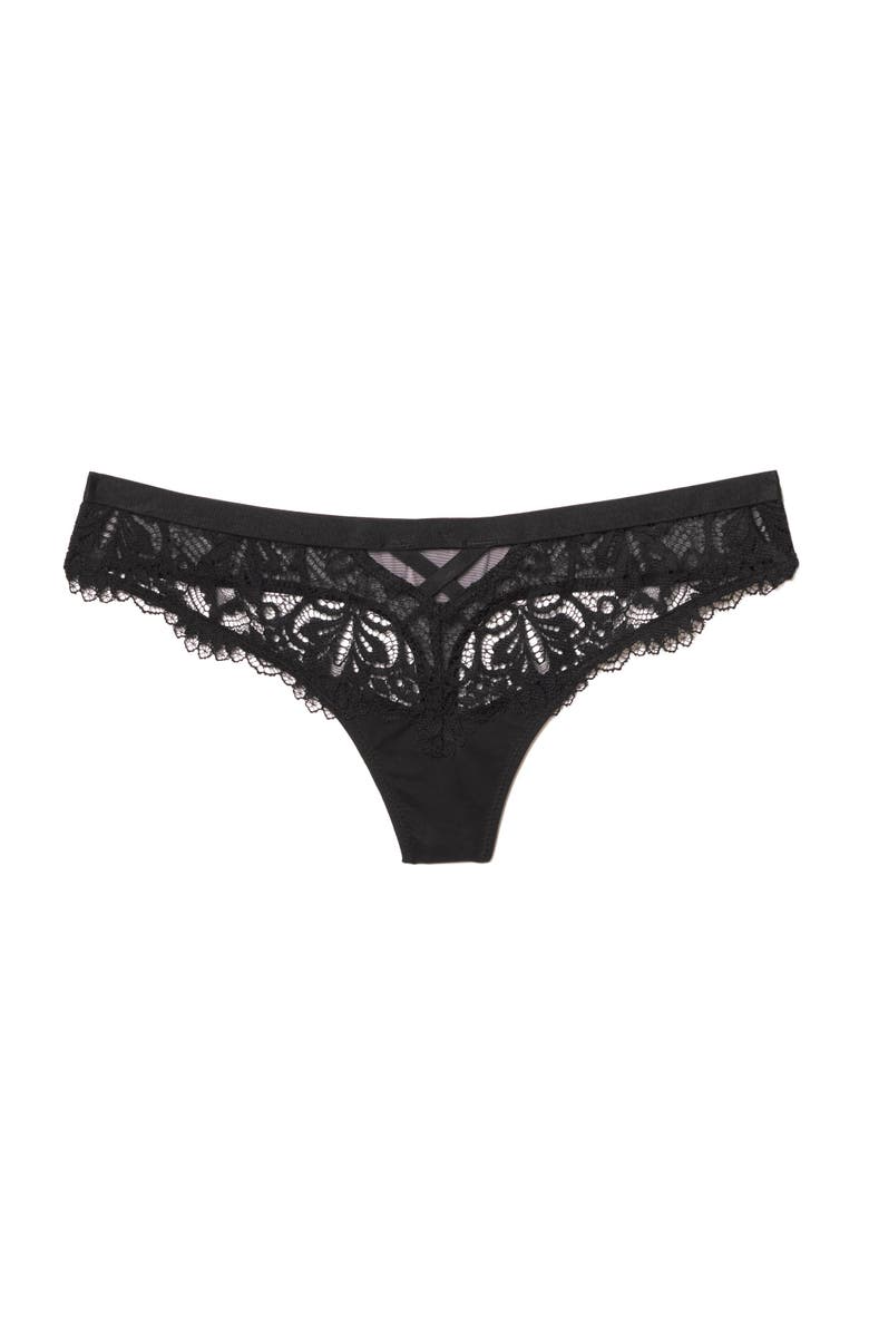 Adore Me Diara Thong Panties, Main, color, Black