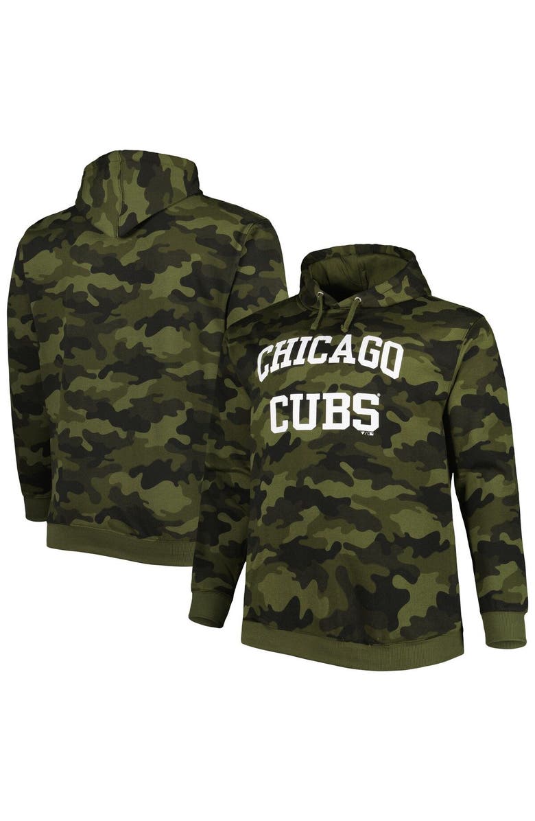 PROFILE Men's Camo Chicago Cubs Allover Print Pullover Hoodie, Main, color, 