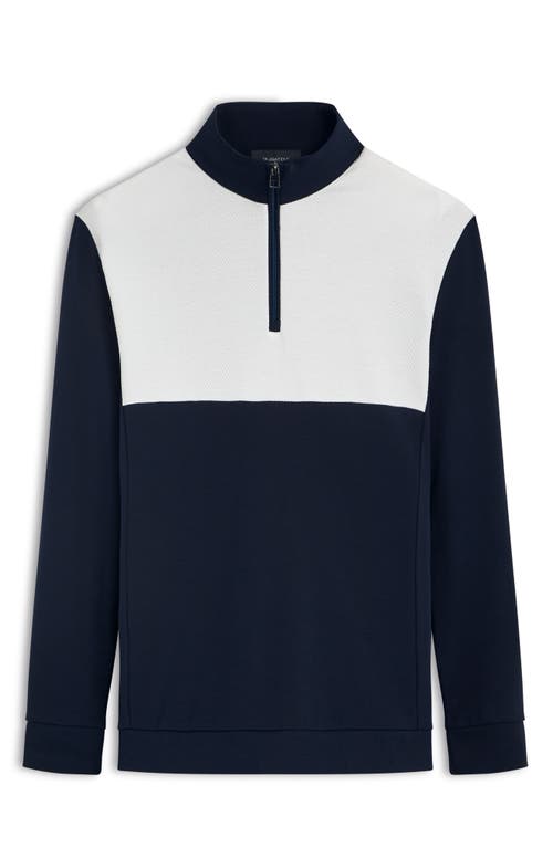 Bugatchi Colorblock Quarter Zip Pullover In Multi
