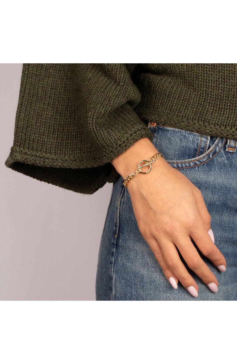 BY ADINA EDEN Gold Curb Chain Toggle Bracelet, Alternate, color, Gold
