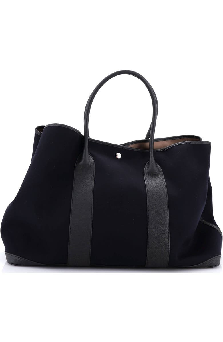 Pre-Owned Hermes Garden Party Tote Toile and Leather 49, Alternate, color, Bleu Indigo