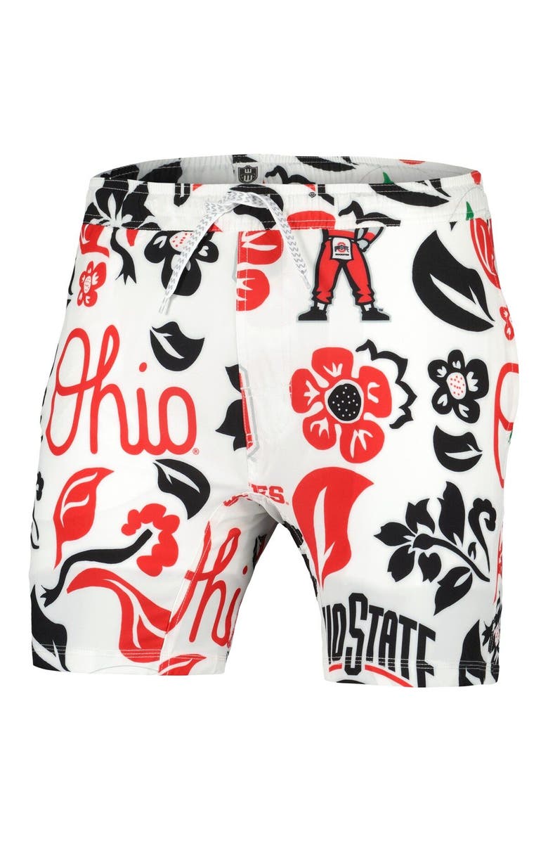 Wes & Willy Men's Wes & Willy  White Ohio State Buckeyes Vault Tech Swimming Trunks, Alternate, color, 