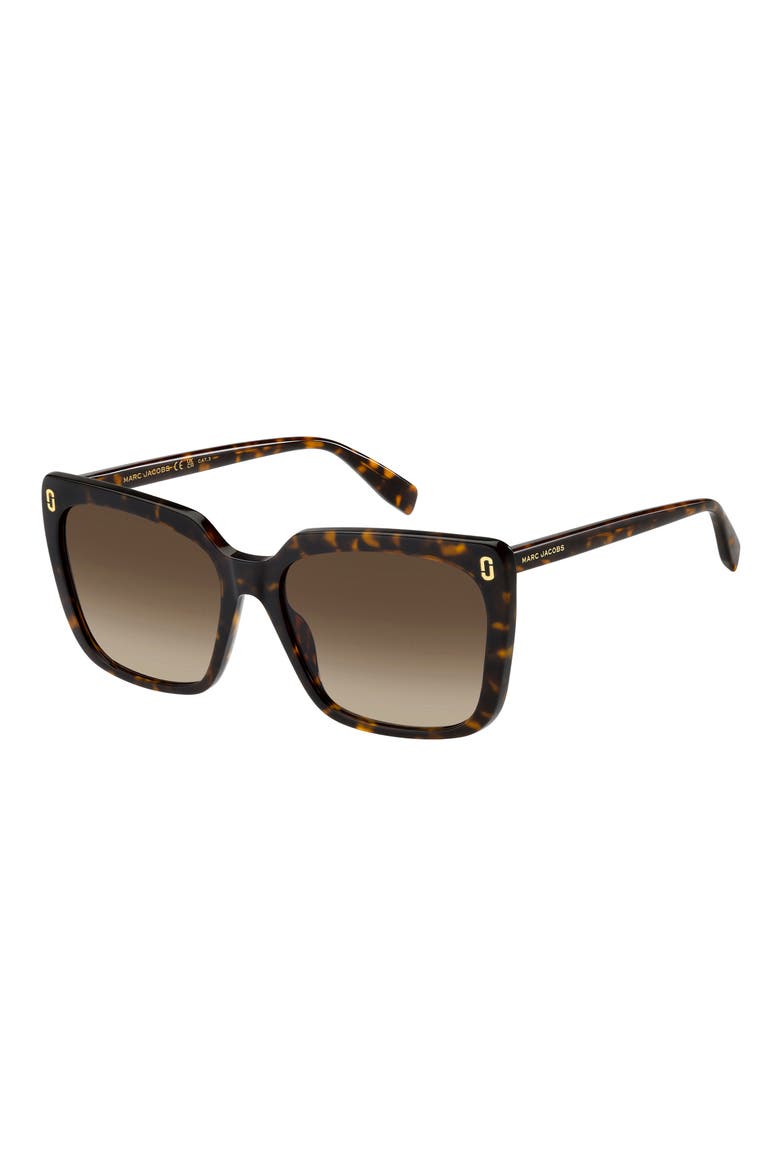 56mm Gradient Square Sunglasses, Alternate, color, HAVANA/ BROWN SF