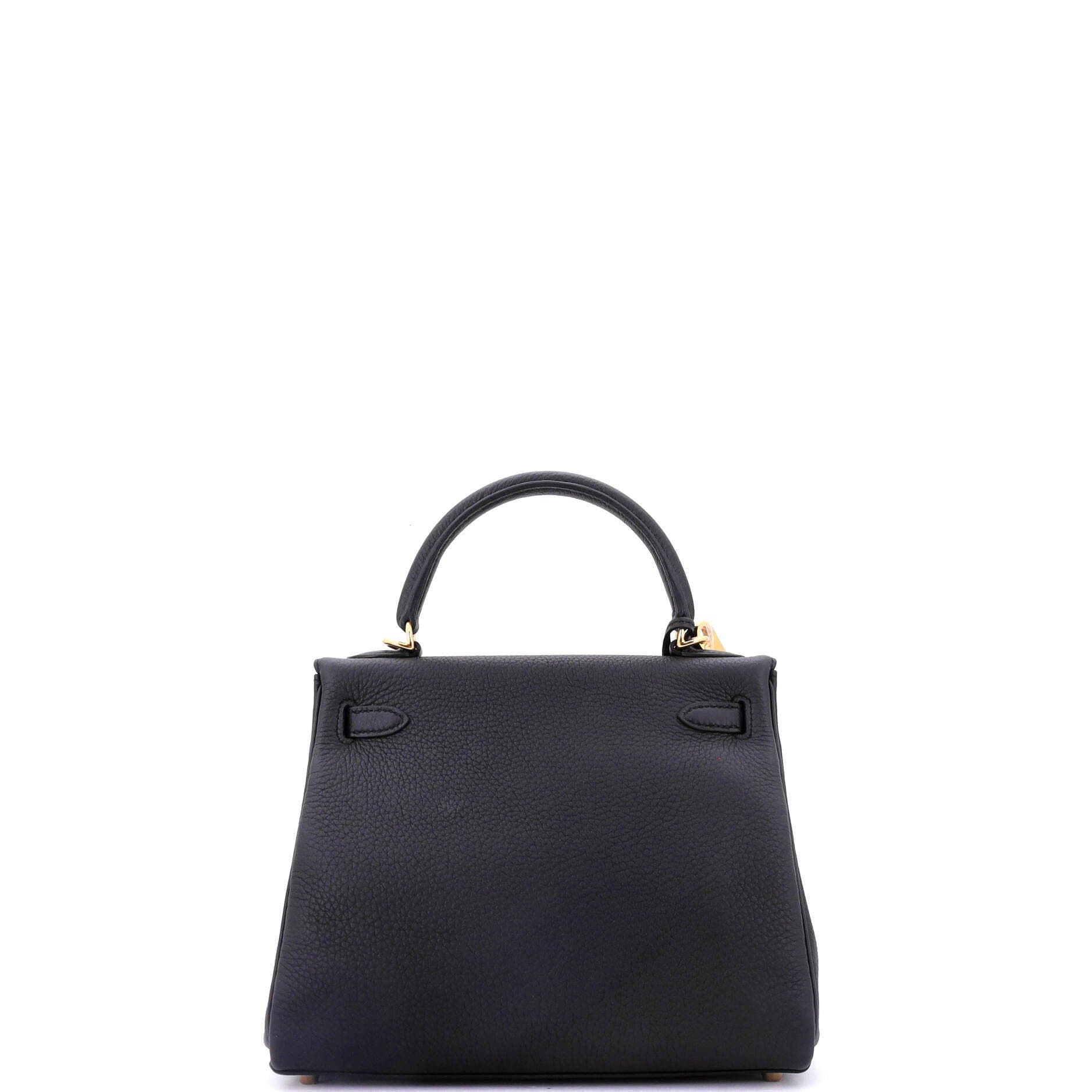 Pre-Owned Hermes Kelly Handbag Black Togo with Gold Hardware 25, Alternate, color, 