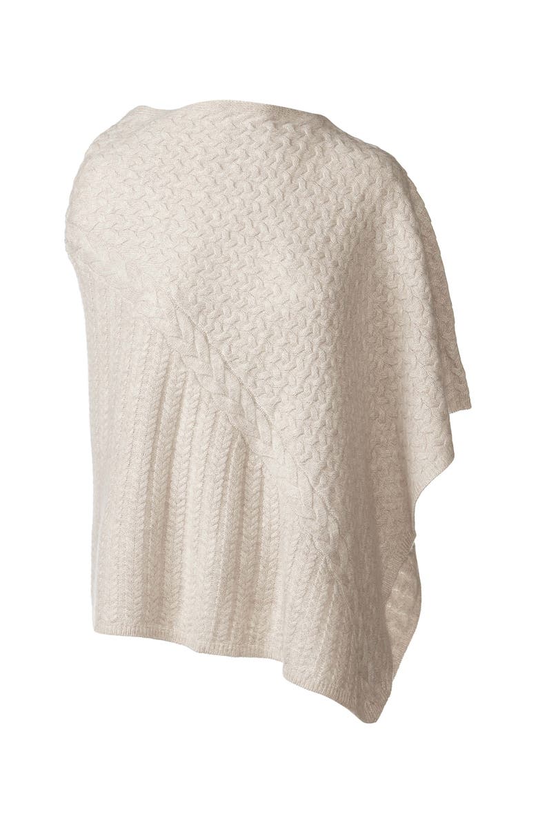 Kinross Cashmere Cable Poncho, Main, color, Mushroom