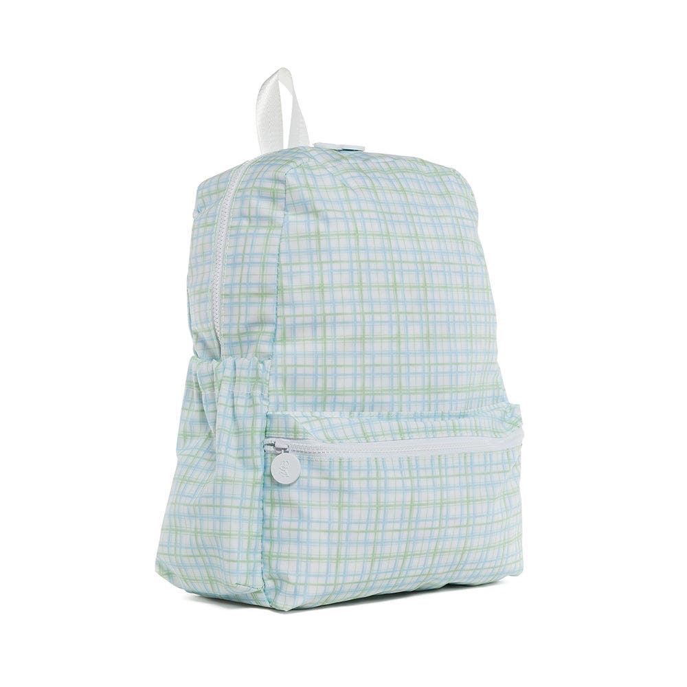 TRVL Design Classic Plaid Green Backpack, Alternate, color, 