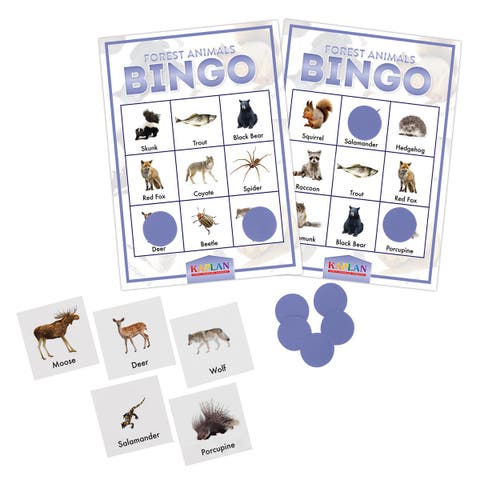 Forest Animals Bingo Learning Game