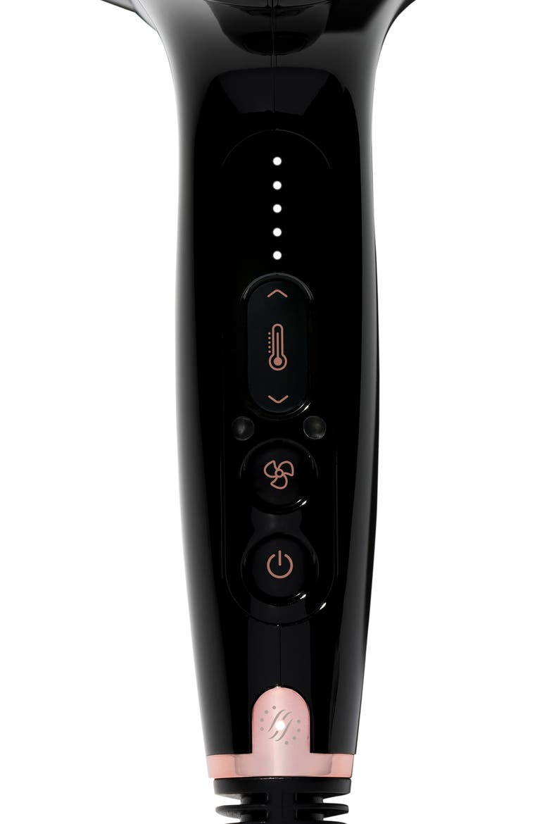 Cura Luxe Professional Ionic Hair Dryer with Auto Pause Sensor, Alternate, color, BLACK/ ROSE GOLD