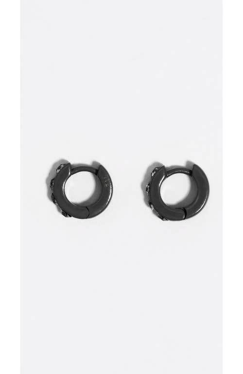 Bimba Y Lola Mini Hoop Earrings With Crystals In Black