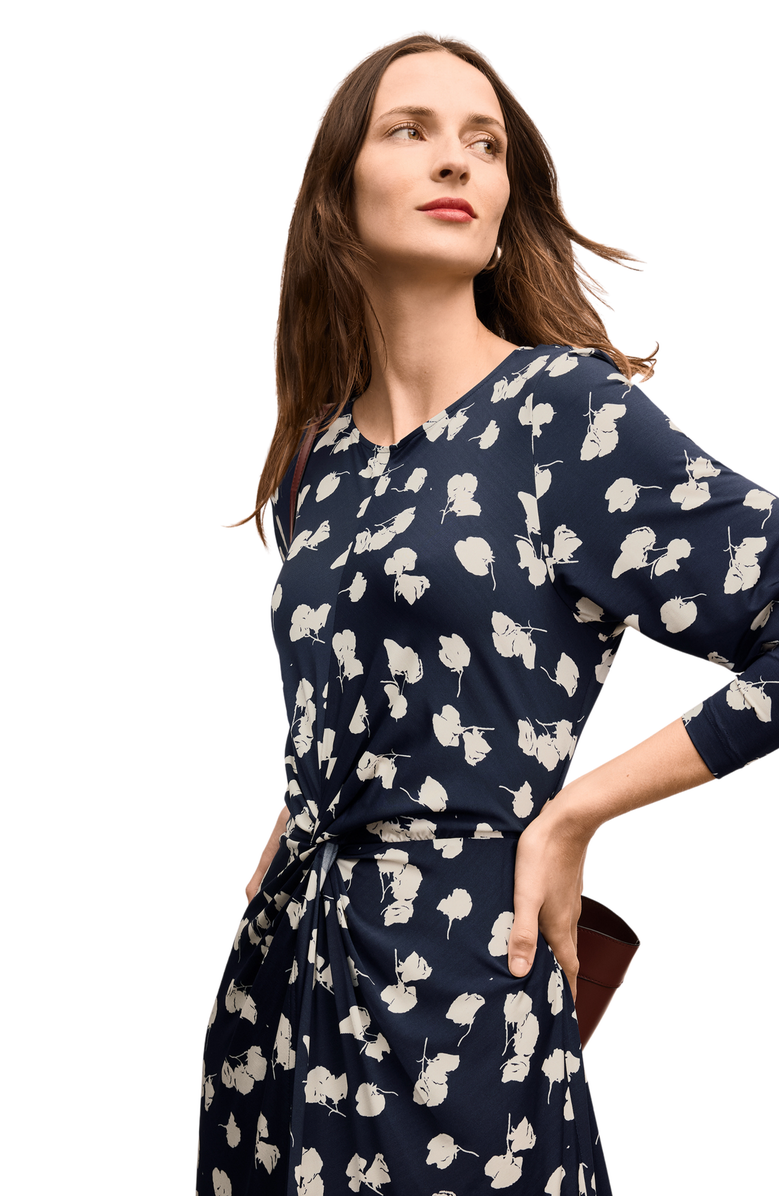 M.M.LaFleur Jae Printed Jersey Ruched Dress, Alternate, color, Petal Print