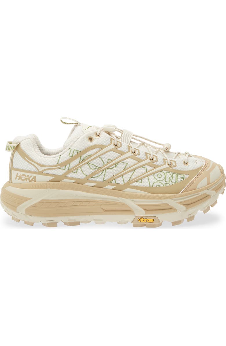 HOKA Mafate Three2 Wordmark Sneaker, Alternate, color, Khaki / Oatmilk