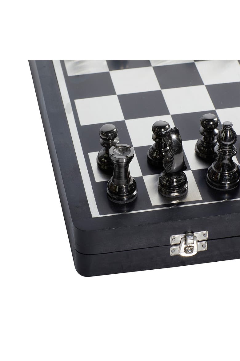 Black Aluminum Traditional Chess Game Set, Alternate, color, BLACK