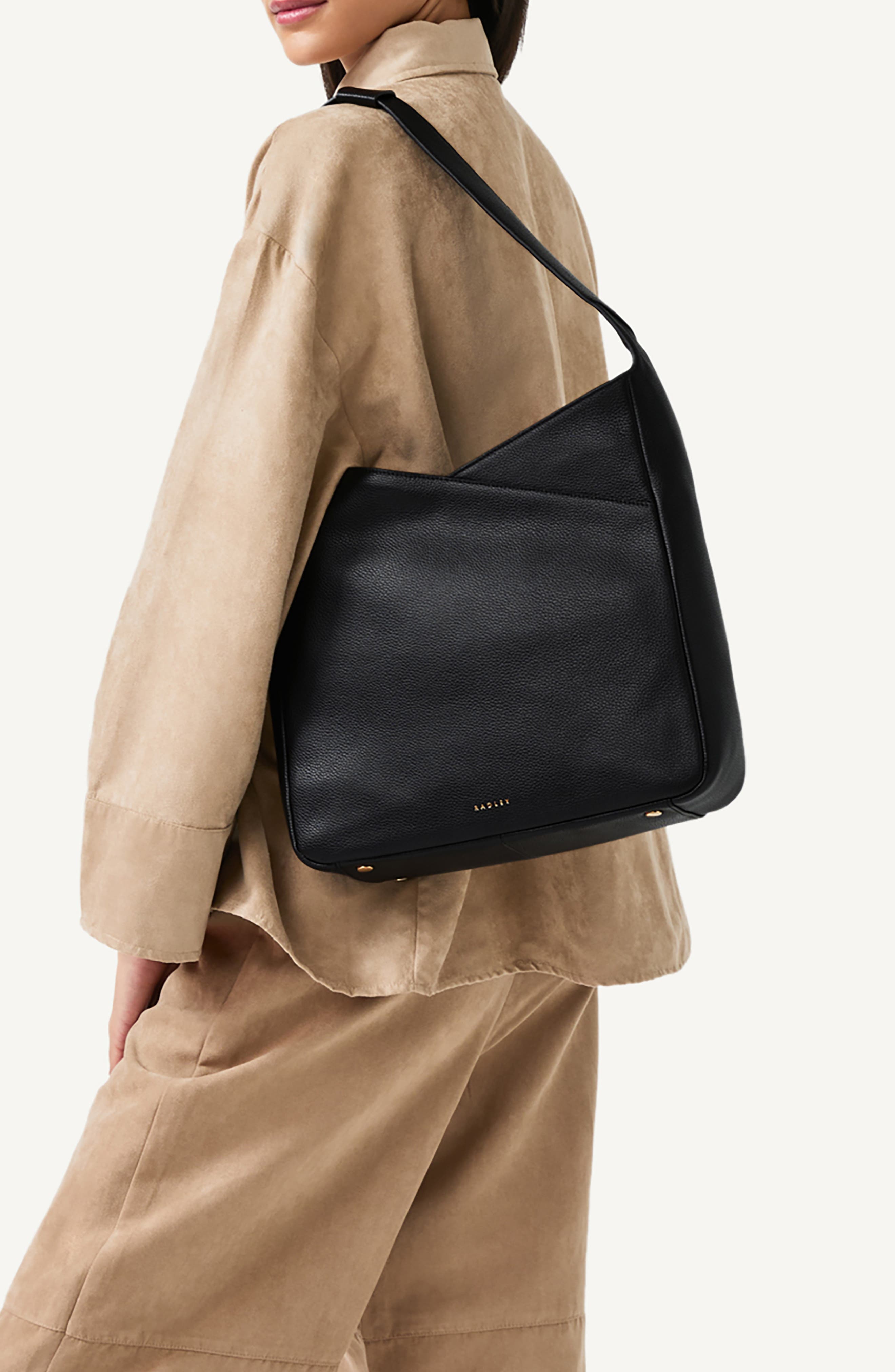 Radley Alpha Road Medium Top Zip Shoulder Bag, Alternate, color, Black