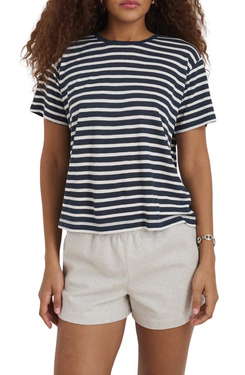 Garcon Stripe Linen Blend T-Shirt