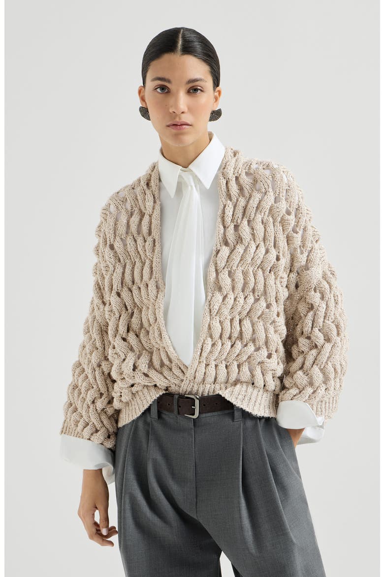 Dazzling waves cardigan, Main, color, Sand